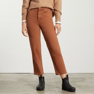 EVERLANE The Way-High Jean - Terracotta Straight Leg High Rise Cropped - size 27